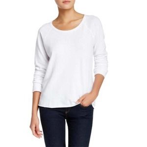 James Perse White Round Neck Sweater 1 SMALL